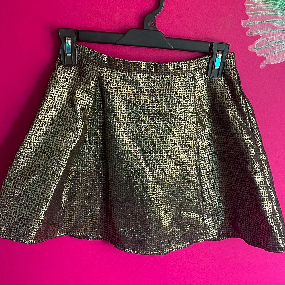 ⚜️Retro Metallic Gold Pleated Skirt⚜️